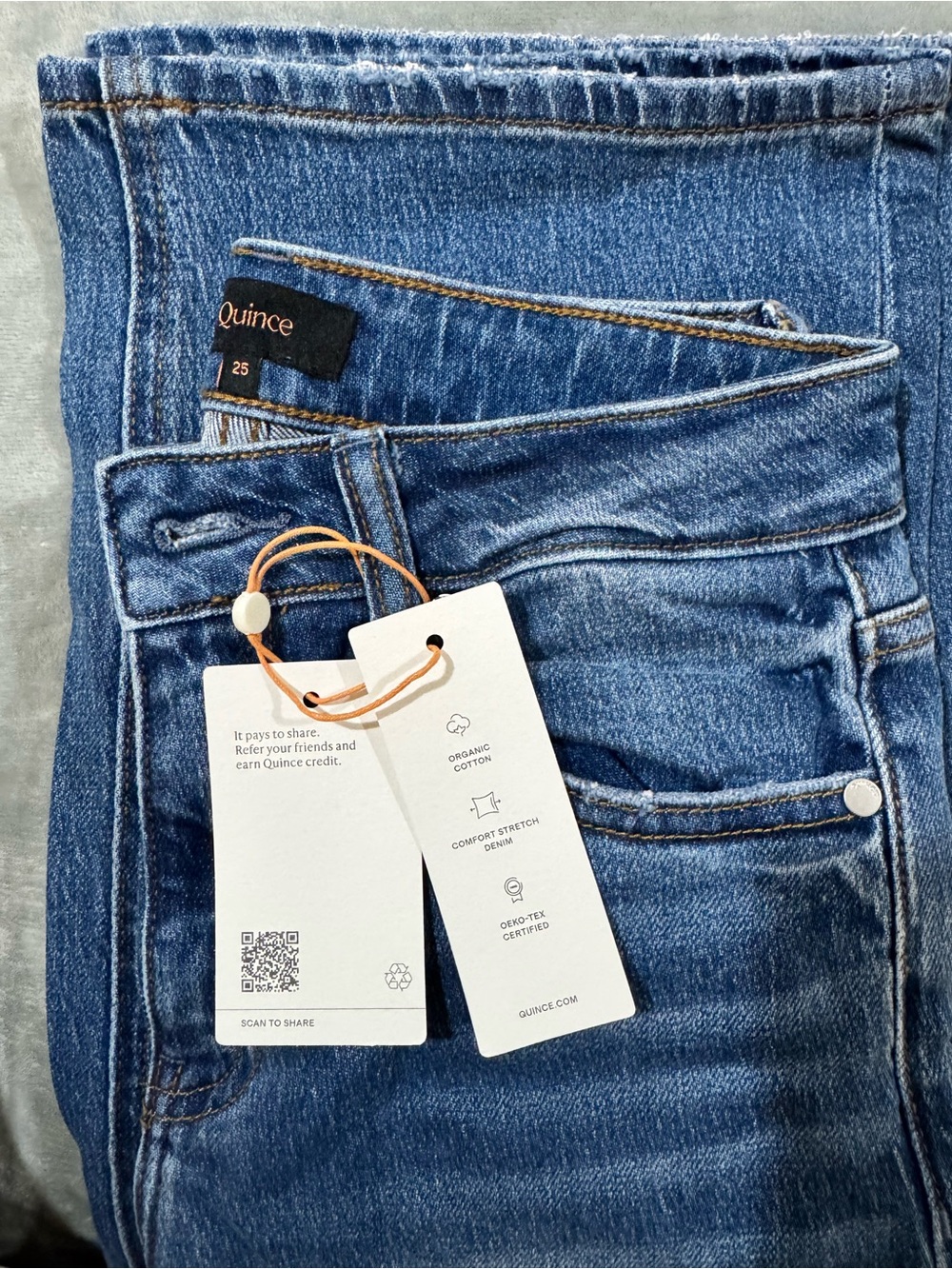 Quince Atlantic Blue High-Rise Stretch Denim Jeans - Picture 2 of 5